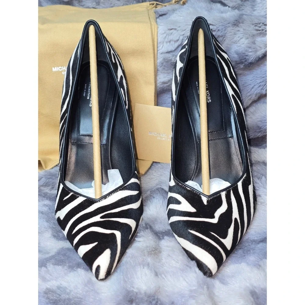 NWB Michael Kors Collection‎ Muse Runway Zebra Print Calf Hair Stilettos US 8